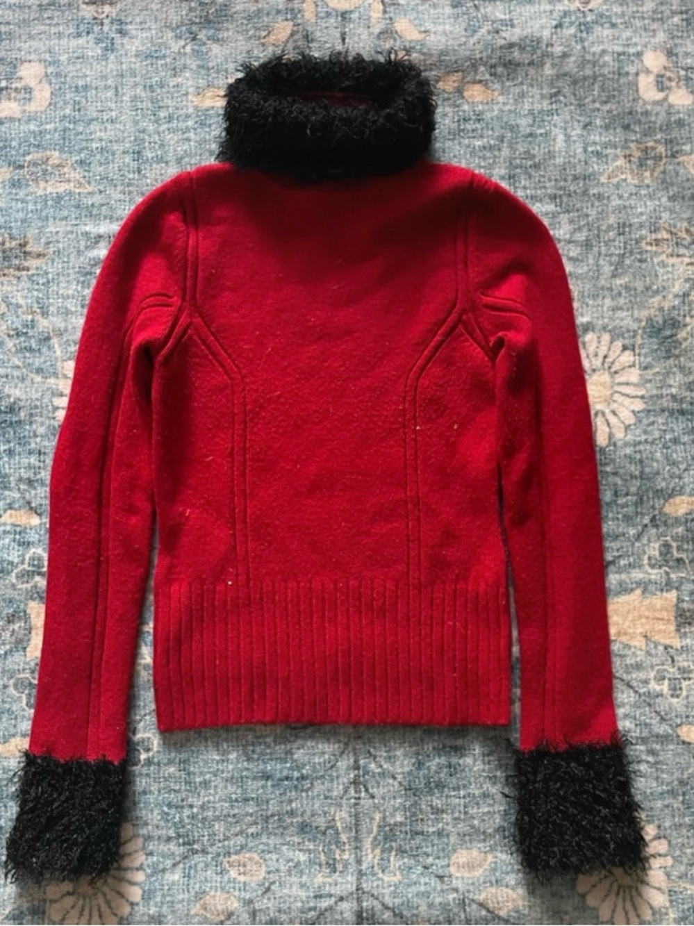 Vintage Q & A Red Knit Turtle Neck Sweater